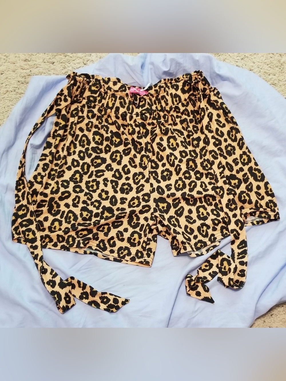 Simply Southern Leopard Pull On Front Tie shorts L/XL